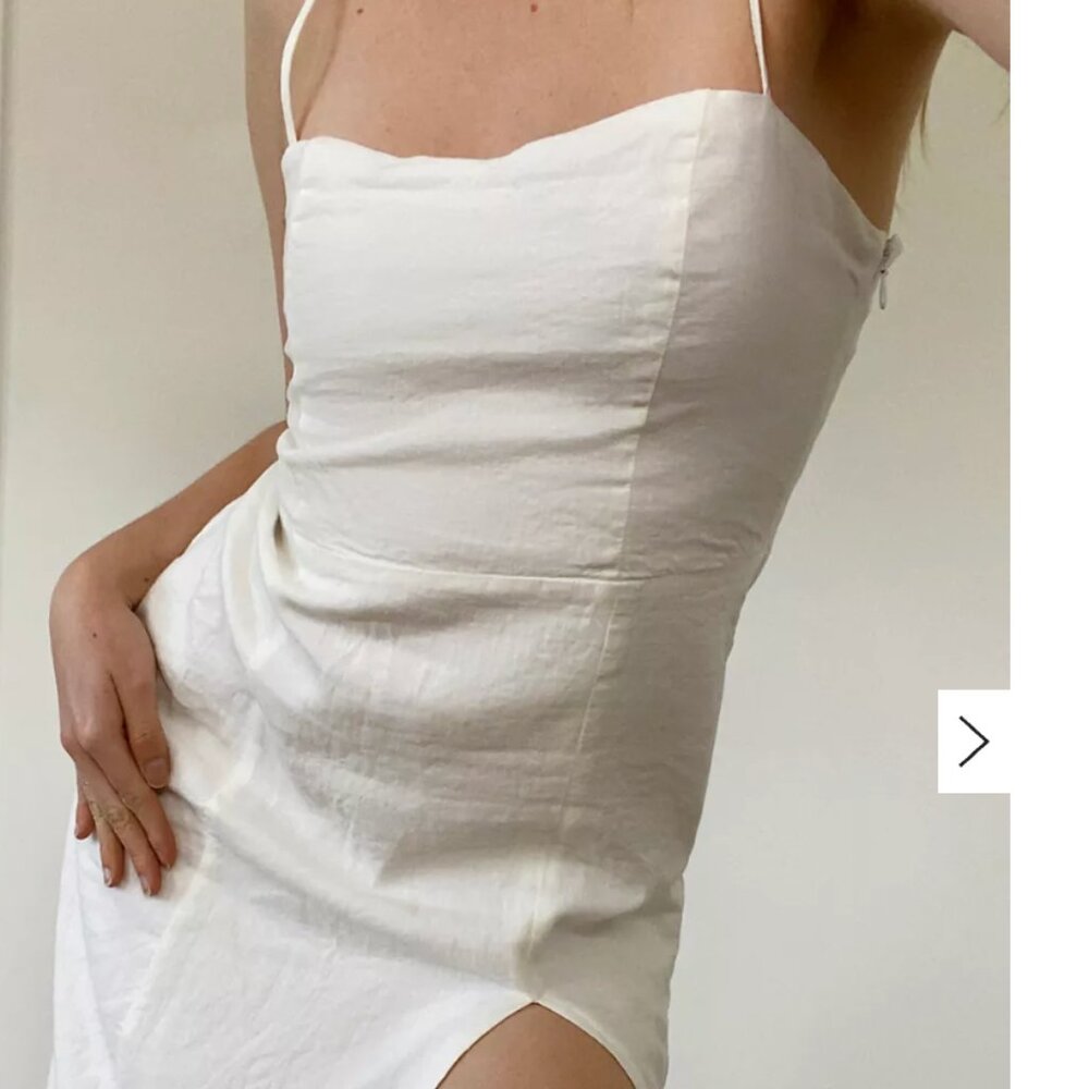 UO Loredana Linen Tie-Shoulder Dress